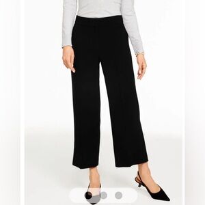 Talbots Pleated WIDE LEG Black Business Casual ANKLE PANTS Size 10